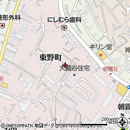 兵庫県明石市東野町周辺の地図