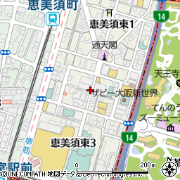 大阪府大阪市浪速区恵美須東周辺の地図