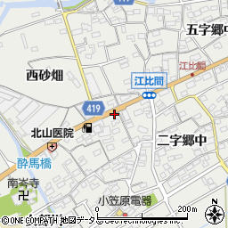 愛知県田原市江比間町周辺の地図