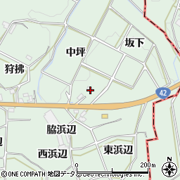 愛知県田原市六連町中坪周辺の地図