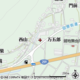 愛知県田原市大久保町万五郎周辺の地図