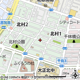 大阪府大阪市大正区北村1丁目周辺の地図