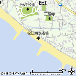 松江海水浴場周辺の地図