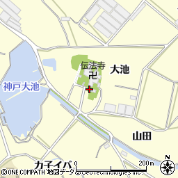 愛知県田原市神戸町大池1周辺の地図