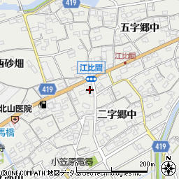 愛知県田原市江比間町三字郷中63周辺の地図