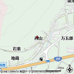 愛知県田原市大久保町西山周辺の地図