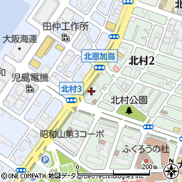 大阪市営北村住宅周辺の地図