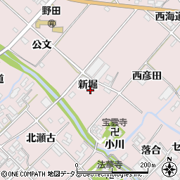愛知県田原市野田町新堀周辺の地図