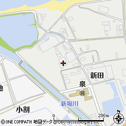 愛知県田原市江比間町新田372周辺の地図