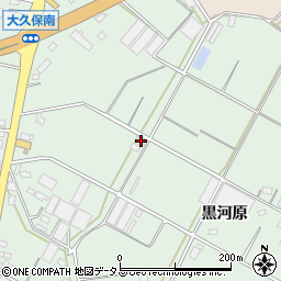 愛知県田原市大久保町黒河原周辺の地図