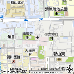 奈良県大和郡山市中鍛冶町周辺の地図