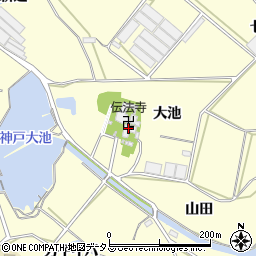 愛知県田原市神戸町大池周辺の地図