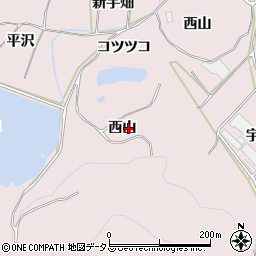 愛知県田原市野田町西山周辺の地図
