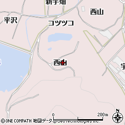 愛知県田原市野田町（西山）周辺の地図