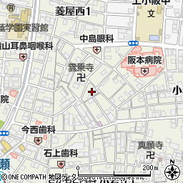 大阪府東大阪市西上小阪周辺の地図