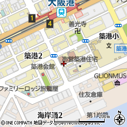 大阪港労働公共職業安定所周辺の地図