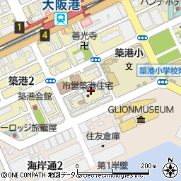 大阪市営築港住宅６号棟周辺の地図