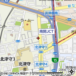 西成北津守郵便局周辺の地図
