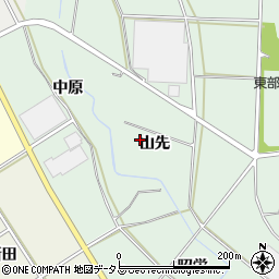 愛知県田原市六連町（山先）周辺の地図