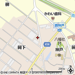 愛知県田原市西神戸町岡下155周辺の地図