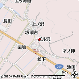 愛知県田原市野田町ズル沢1周辺の地図