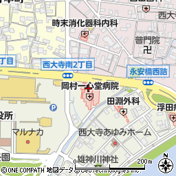 岡村一心堂病院周辺の地図