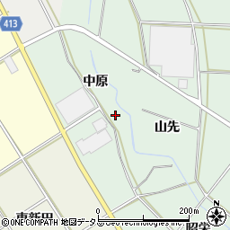 愛知県田原市六連町中原周辺の地図