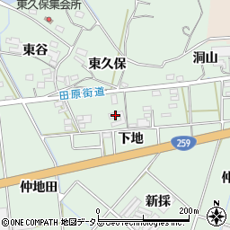 愛知県田原市大久保町下地周辺の地図