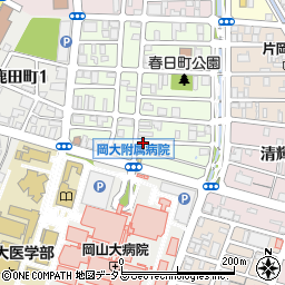 岡山県岡山市北区大学町周辺の地図