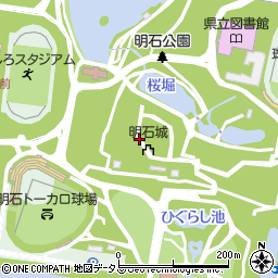 兵庫県明石市明石公園周辺の地図