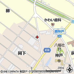 愛知県田原市西神戸町岡下176周辺の地図