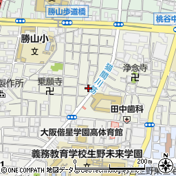 鍵の出張救急車大阪市生野区勝山南営業所２４時間受付センター周辺の地図