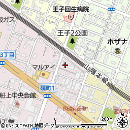 石井表記明石営業所周辺の地図