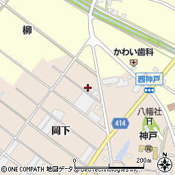 愛知県田原市西神戸町岡下174周辺の地図