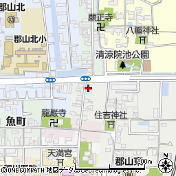 奈良県大和郡山市北鍛冶町3周辺の地図