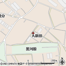 愛知県田原市西神戸町大新田周辺の地図