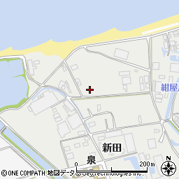 愛知県田原市江比間町新田83周辺の地図