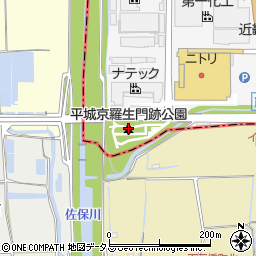平城京羅生門跡公園周辺の地図
