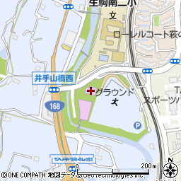 生駒市井出山体育館周辺の地図