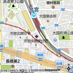 タイムズコーナンＪＲ今宮駅前店駐車場周辺の地図