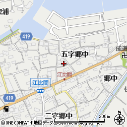 愛知県田原市江比間町五字郷中周辺の地図
