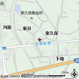 愛知県田原市大久保町東久保19周辺の地図