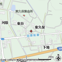 愛知県田原市大久保町東久保20周辺の地図