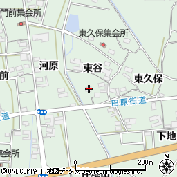 愛知県田原市大久保町東谷周辺の地図