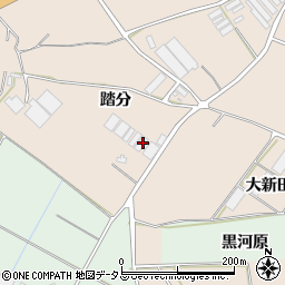 愛知県田原市加治町踏分周辺の地図