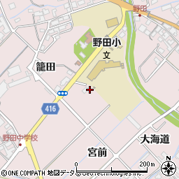 愛知県田原市野田町宮前周辺の地図