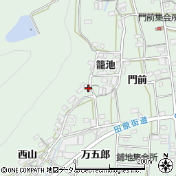 愛知県田原市大久保町籠池44-3周辺の地図