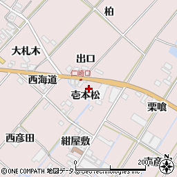 愛知県田原市野田町壱本松周辺の地図