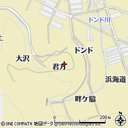 愛知県田原市宇津江町君方周辺の地図