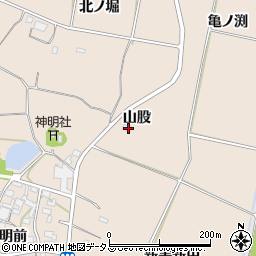 愛知県田原市西神戸町山股周辺の地図